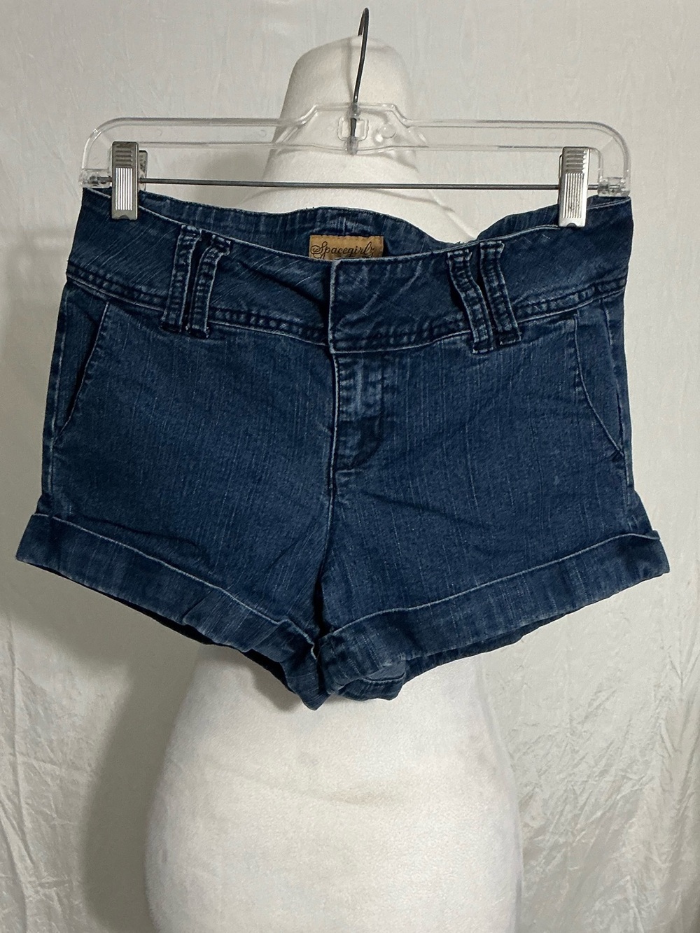 Dark Indigo Cuffed Women's Jean Shorts - Spacegirl